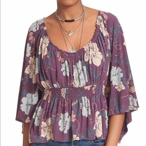 Free People Glenside Floral Print Blouse womens